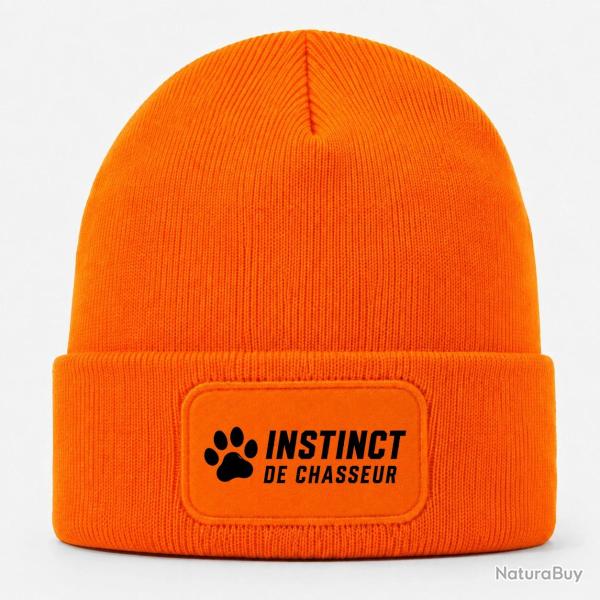 Bonnet Chasse - Instinct de chasseur - Empreinte - Orange