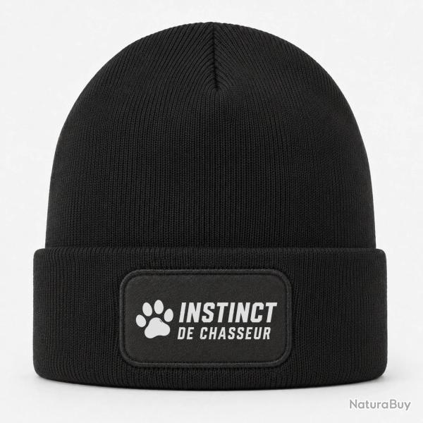 Bonnet Chasse - Instinct de chasseur - Empreinte - Noir