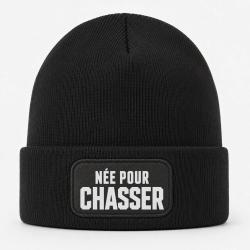 Bonnet Chasse - N&eacute;e pour chasser - Typographie - Noir