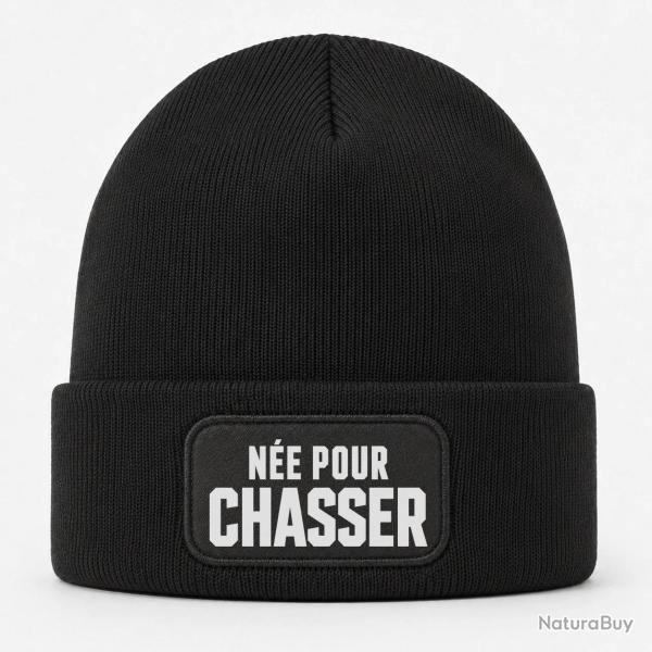 Bonnet Chasse - N�e pour chasser - Typographie - Noir