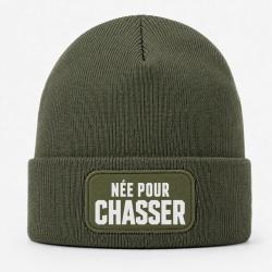 Bonnet Chasse - N&eacute;e pour chasser - Typographie - Kaki / Blanc