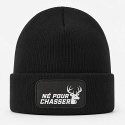 Bonnet Chasse - N&eacute; pour chasser - Silhouette de cerf - Noir
