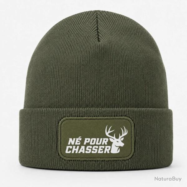 Bonnet Chasse - N� pour chasser - Silhouette de cerf - Kaki / Blanc