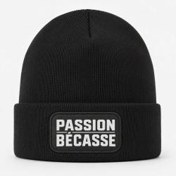 Bonnet Chasse - Passion b&eacute;casse - Typographie - Noir