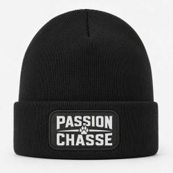 Bonnet Chasse - Passion chasse - Empreinte orange - Noir