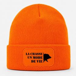 Bonnet Chasse - Un mode de vie - Sanglier - Orange