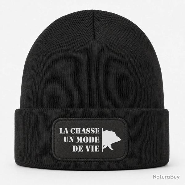 Bonnet Chasse - Un mode de vie - Sanglier - Noir