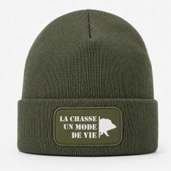 Bonnet Chasse - Un mode de vie - Sanglier - Kaki / Blanc