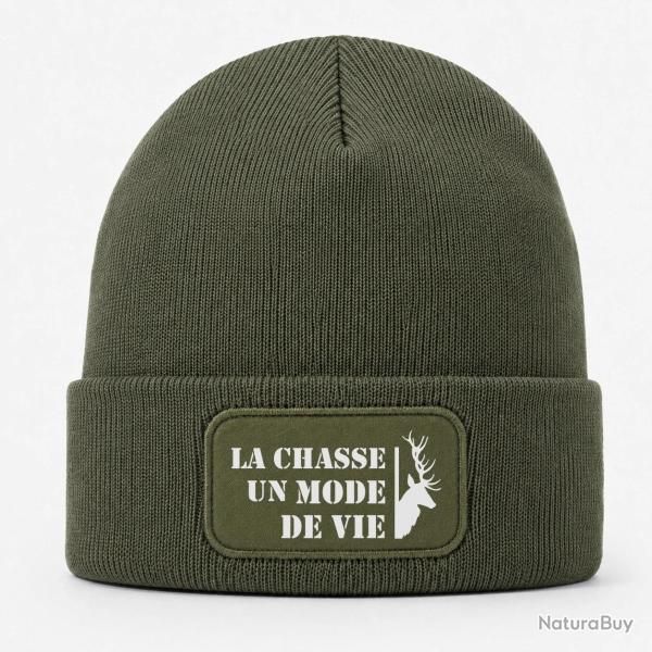 Bonnet Chasse - Un mode de vie - Cerf - Kaki / Blanc