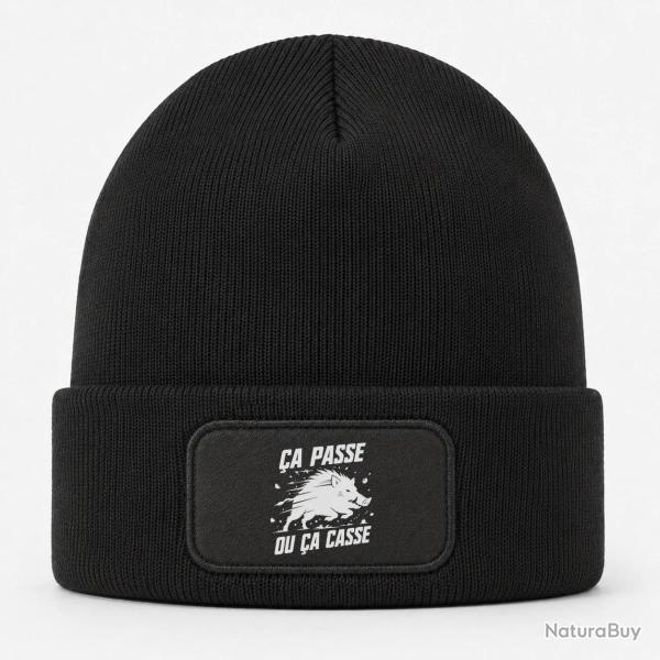 Bonnet Chasse - �a passe ou �a casse - Sanglier - Noir