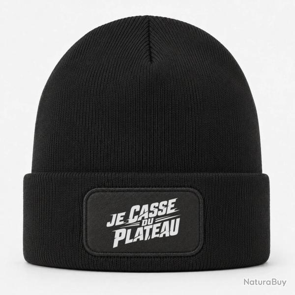 Bonnet Ball Trap - Je casse du plateau - Slogan tireur - Noir