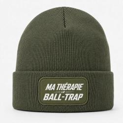 Bonnet Ball Trap - Ma th&eacute;rapie, le Ball Trap - Humour - Kaki / Blanc