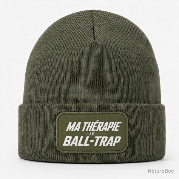 Bonnet Ball Trap - Ma th�rapie, le Ball Trap - Humour - Kaki / Blanc
