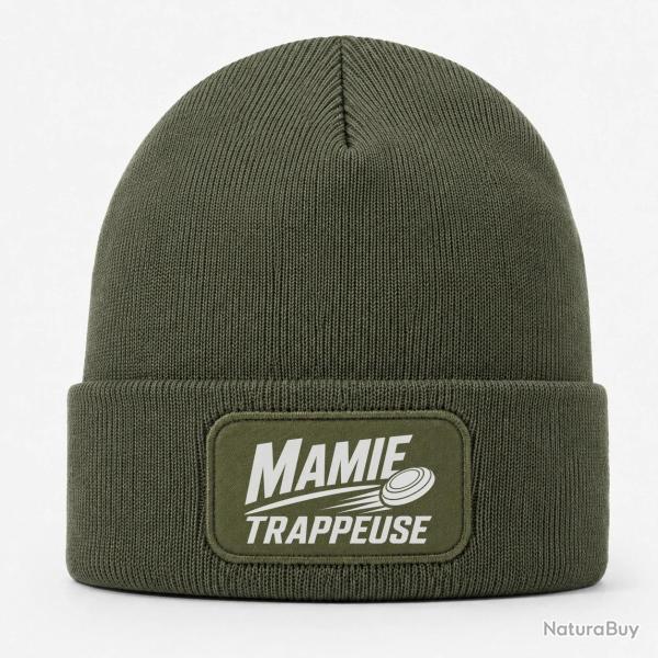 Bonnet Ball Trap - Mamie trappeuse - Cadeau passion - Kaki / Blanc