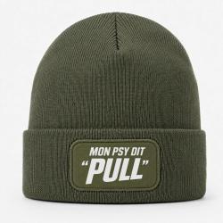 Bonnet Ball Trap - Mon psy dit Pull - Humour tireur - Kaki / Blanc