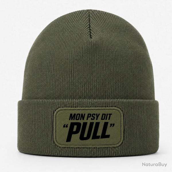 Bonnet Ball Trap - Mon psy dit Pull - Humour tireur - Kaki / Noir