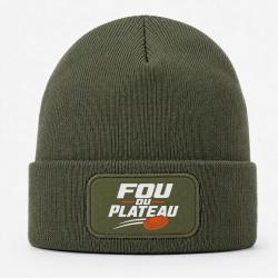 Bonnet Ball Trap - Fou du plateau - Typographie - Kaki / Blanc et orange