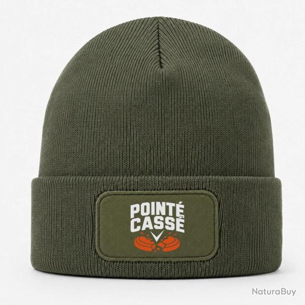 Bonnet Ball Trap - Point� cass� - Double impact - Kaki / Blanc et orange