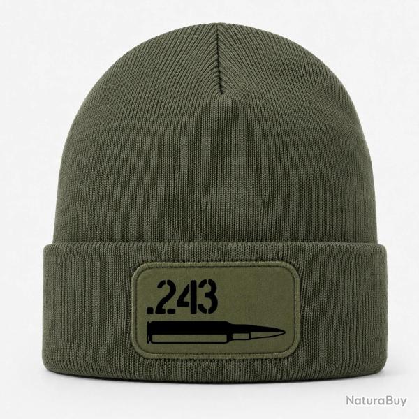 Bonnet Arme - Cartouche 243 win - Kaki / Noir
