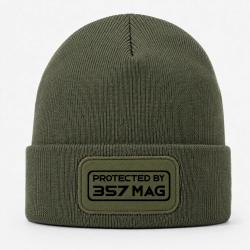 Bonnet Arme - Protected By 357 Magnum - Kaki / Noir