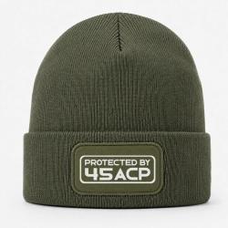 Bonnet Arme - Protected By 45 ACP - Kaki / Blanc