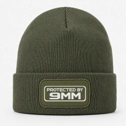 Bonnet Arme - Protected By 9mm - Kaki / Blanc