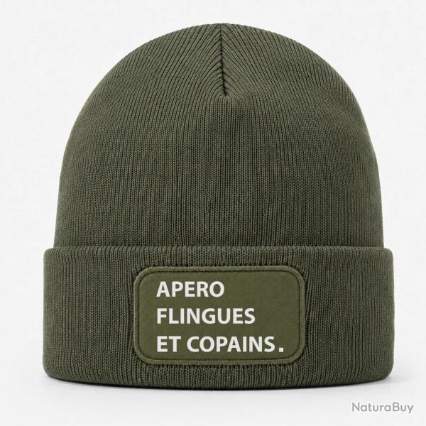Bonnet Humour Tir Sportif - Ap�ro Flingues et Copains - Kaki / Blanc