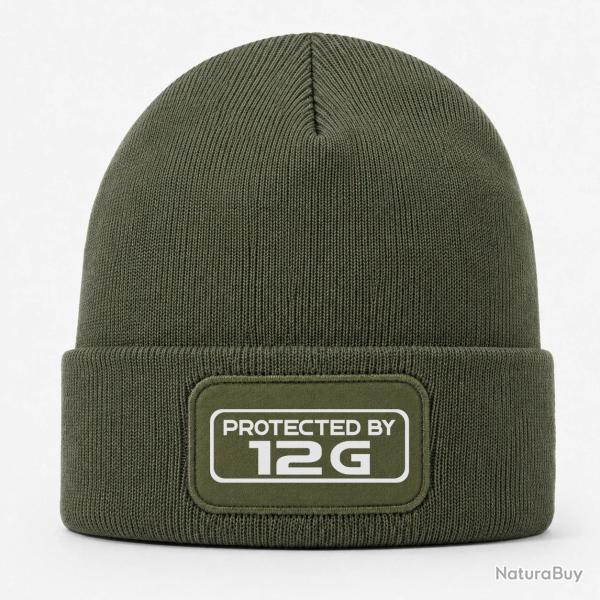 Bonnet Arme - Protected By Calibre 12 - Kaki / Blanc