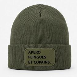 Bonnet Humour Tir Sportif - Ap&eacute;ro Flingues et Copains - Kaki / Noir