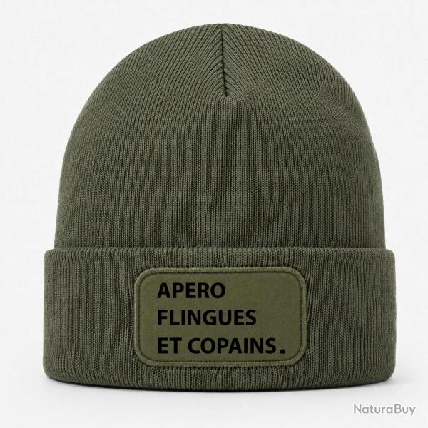 Bonnet Humour Tir Sportif - Ap�ro Flingues et Copains - Kaki / Noir