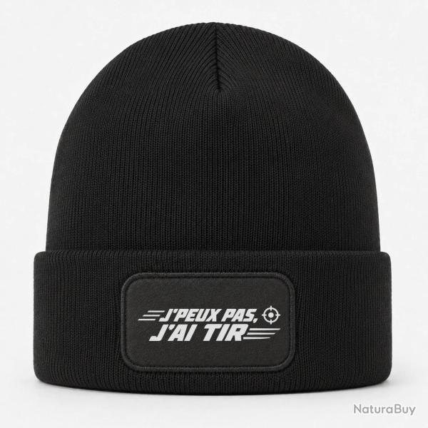 Bonnet Tir Sportif - J'peux pas, j'ai tir - Cible orange - Noir