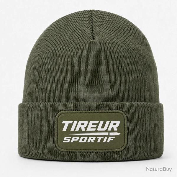 Bonnet Tir Sportif - Tireur sportif - Typographie - Kaki / Blanc