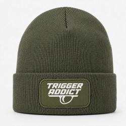 Bonnet Tir Sportif - Trigger Addict - D&eacute;tente typographique - Kaki / Blanc