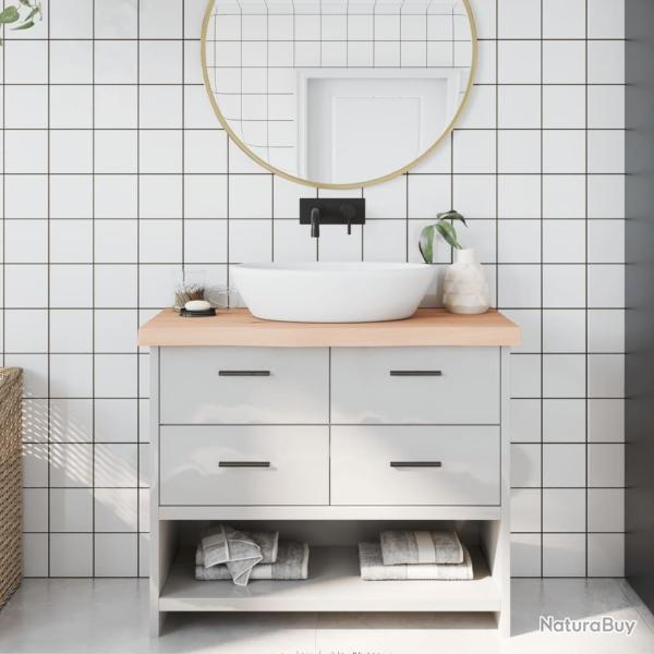 Comptoir de salle de bain 100x30x(2-6)cm bois massif non trait�