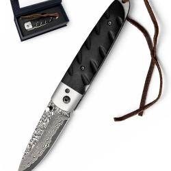 Couteau pliant Damas - Manche en bois de santal