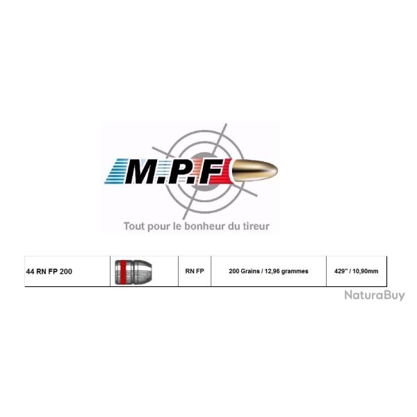 BallesMPFpro 44 RN FP 200 Gr �431" par 500 Projectiles Plombs Sp�ciales TIR WESTERN SPORTIF
