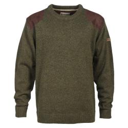 Prix de d&eacute;part &agrave; 1� !! Pull Chasse Brode Col Rond Percussion Kaki Taille 2XL