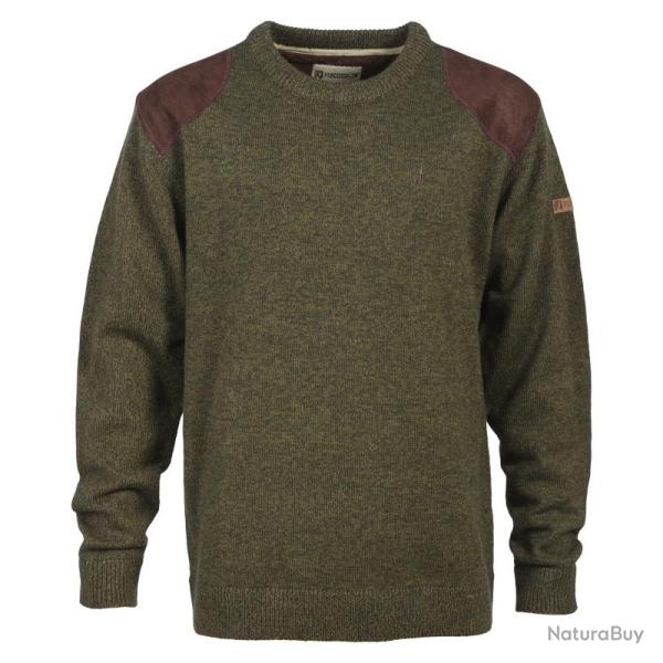 Prix de d�part � 1� !! Pull Chasse Brode Col Rond Percussion Kaki Taille 2XL