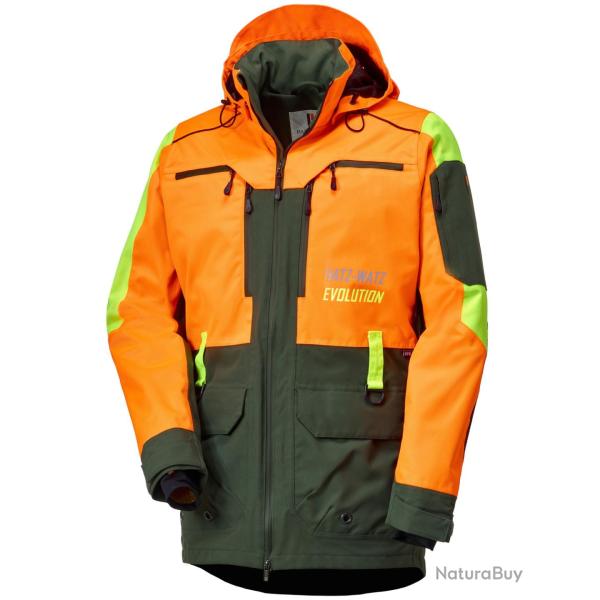 Veste de chasse imperm�able Hatz-Watz (Couleur: Orange fluo / Vert, Taille: XL)