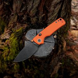 Couteau Vosteed Porcupine Lame Acier 14C28N Manche G10 Orange Linerlock VOSA2628