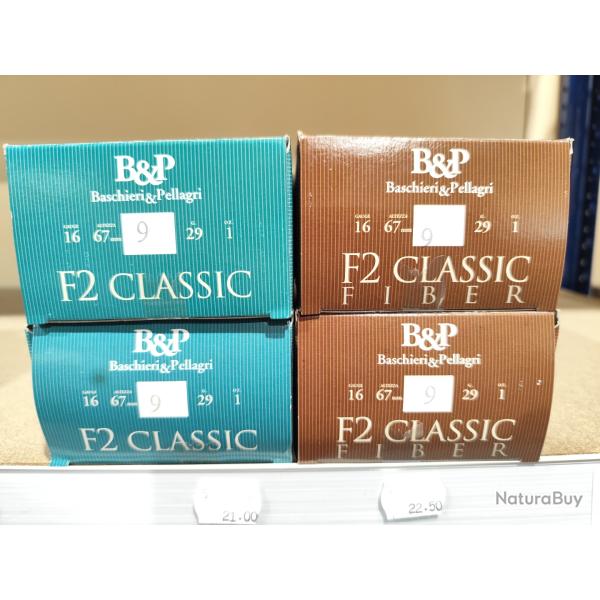 B&P calibre 16-67  29grs lot de 12 bo�tes de 25 n� 9 F2 classic et F2 fiber