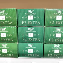 B&P calibre 16-70 - 32grs lot de 12 bo&icirc;tes F2 extra -  6 en 4. 3 en 6. 3 en 7.