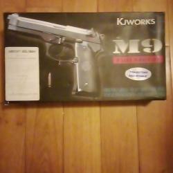 KJ Works M9 / Beretta 92 Full Metal GBB Gaz - Tr&egrave;s bon &eacute;tat - Bo&icirc;te d'origine