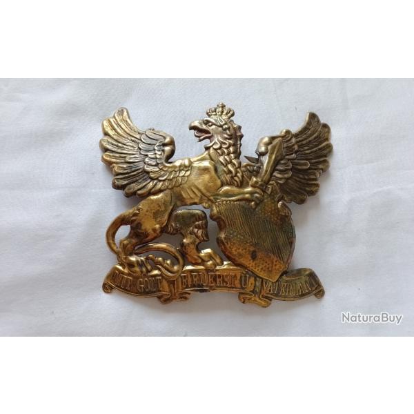 Plaque de casque a pointe,  Badoise laiton, belle qualit� ,  ( LC )
