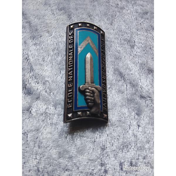 Insigne militaire �cole nationale sous officier actif fraise g 1987