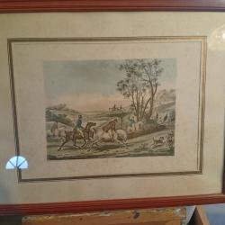 Lithographie C VERNET La chasse