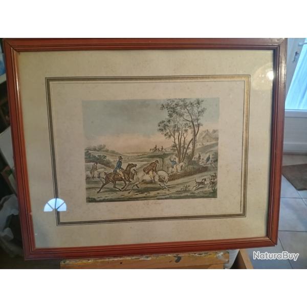 Lithographie C VERNET La chasse