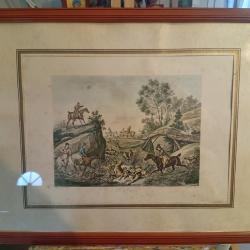 Lithographie C verney L' Halali