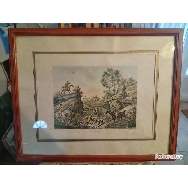 Lithographie C verney L' Halali