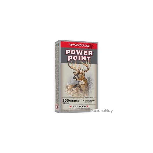 Cartouches Winchester Power Point Cal.300 Win Mag 180 Grs 11.6G